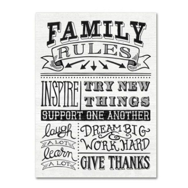 Mary Urban 'Family Rules II' Canvas Art, 18x24, Trademark Fine Art, Mfr#: WAP0389-C1824GG